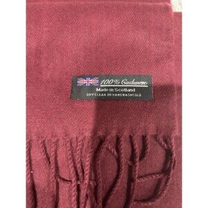 Unisex 100% Cashmere Scotland Wool Solid Scarf Burgundy